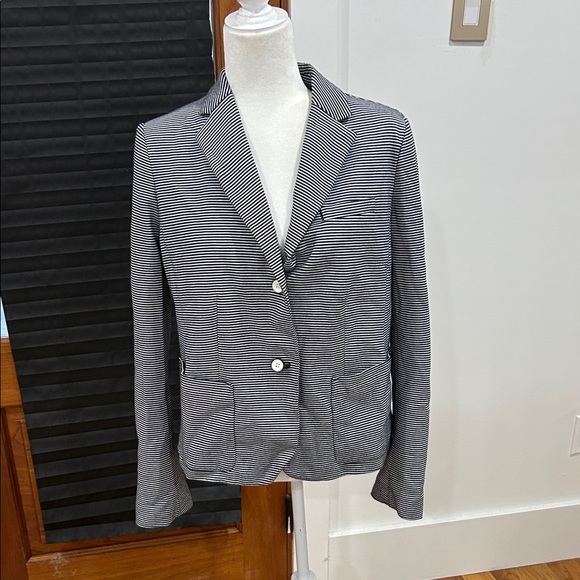 GAP Women's Academy Blazer Navy and White Striped - Picture 1 of 3